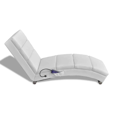 Massage Recliner White Leather
