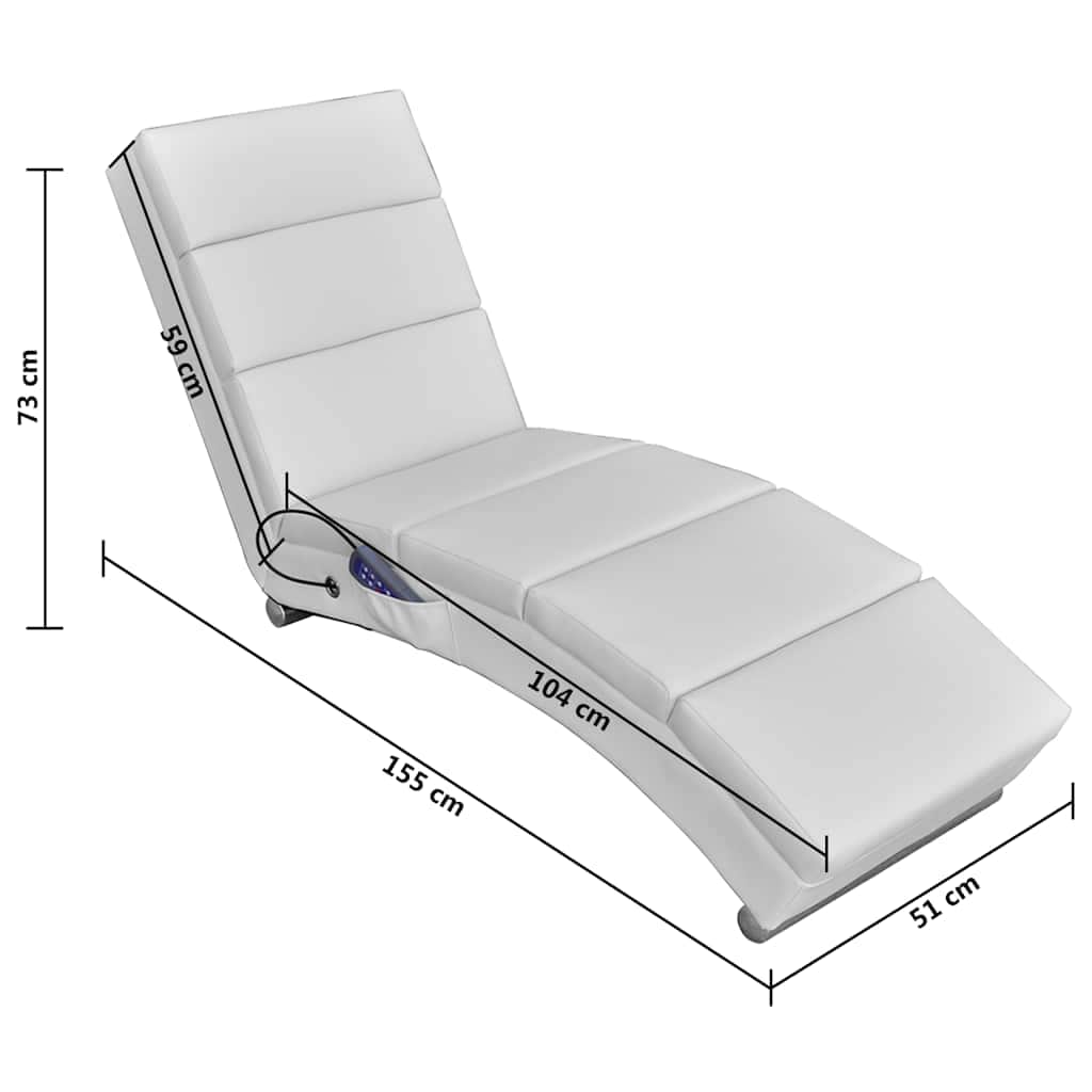 Massage Recliner White Leather