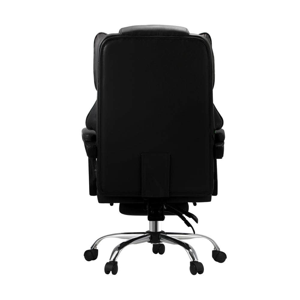 Massgae Office Chair Recliner Racing Computer Chairs PU Footrest Black