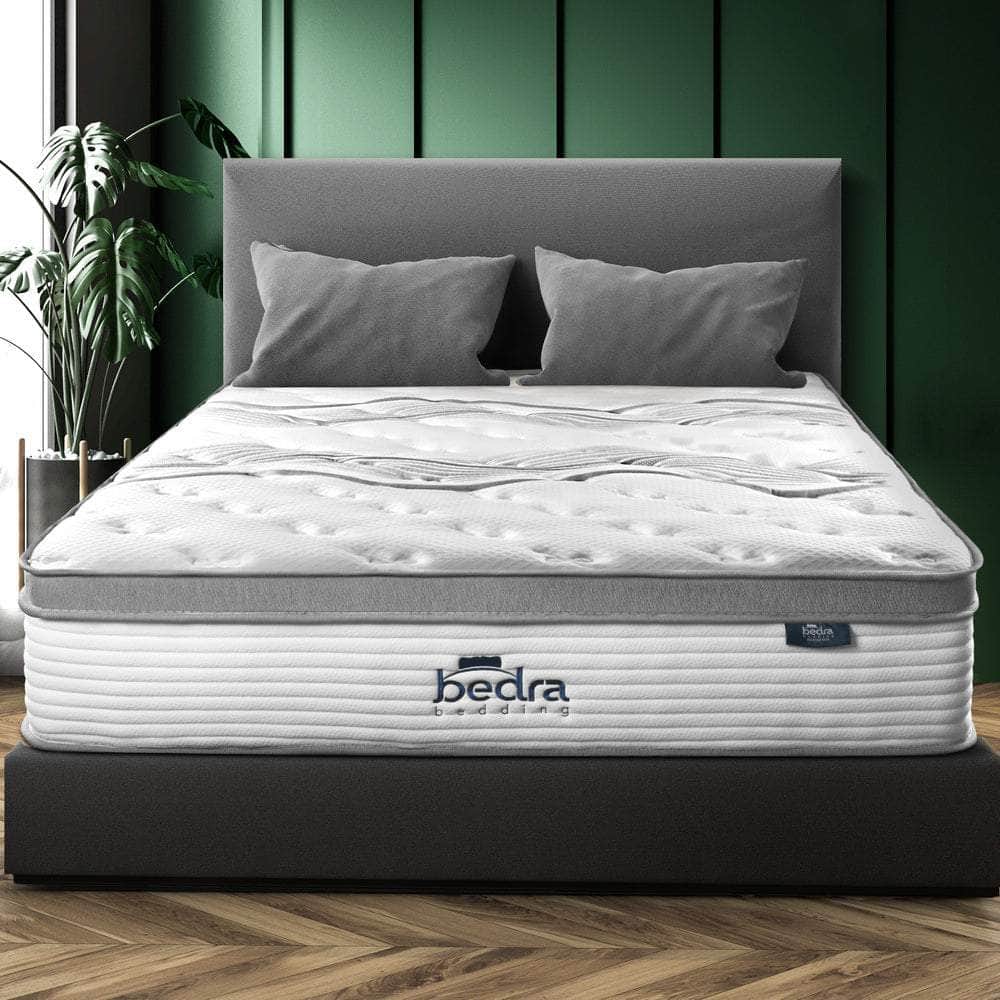 Mattress Euro Top Bed Mattress Pocket Spring Medium Firm 34cm 7Zone D/K/Q