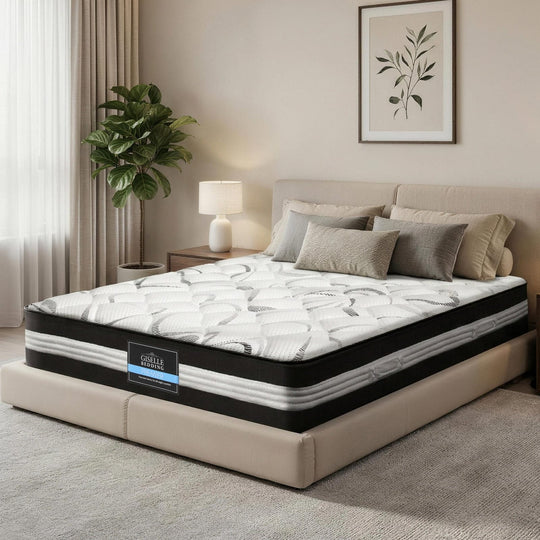 Queen 30cm Medium Firm 7.0 Pocket Spring Mattress High-Density Foam 768 Coils - Giselle Bedding Size Euro