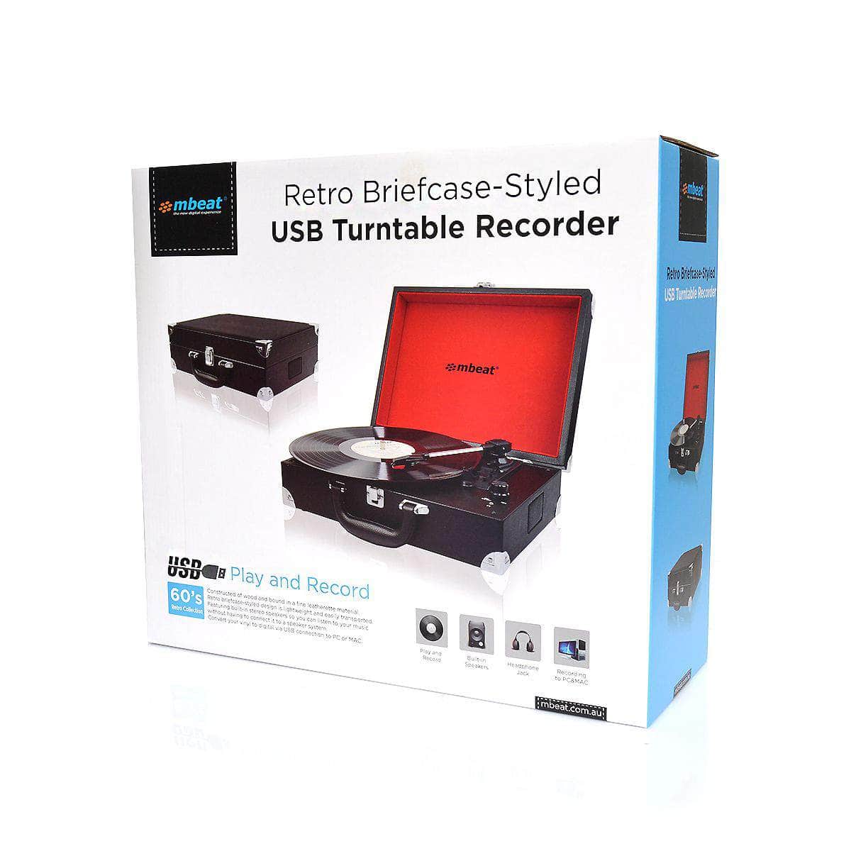 Mbeat Retro Briefcase-Styled Usb Turntable