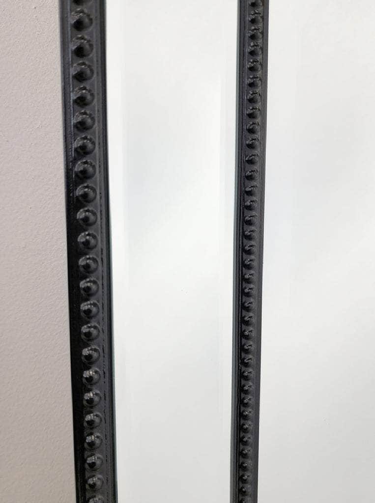 Medium Black Beaded Framed Mirror - 70Cm X 170Cm
