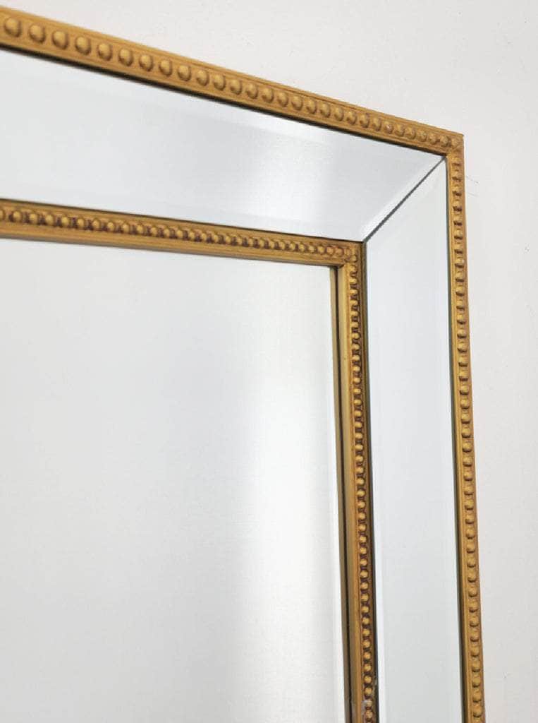 Medium Gold Beaded Framed Mirror - 70Cm X 170Cm