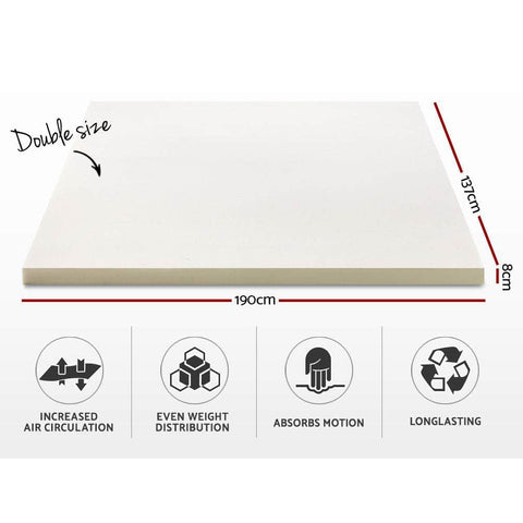 Memory Foam Mattress Topper 8Cm Double
