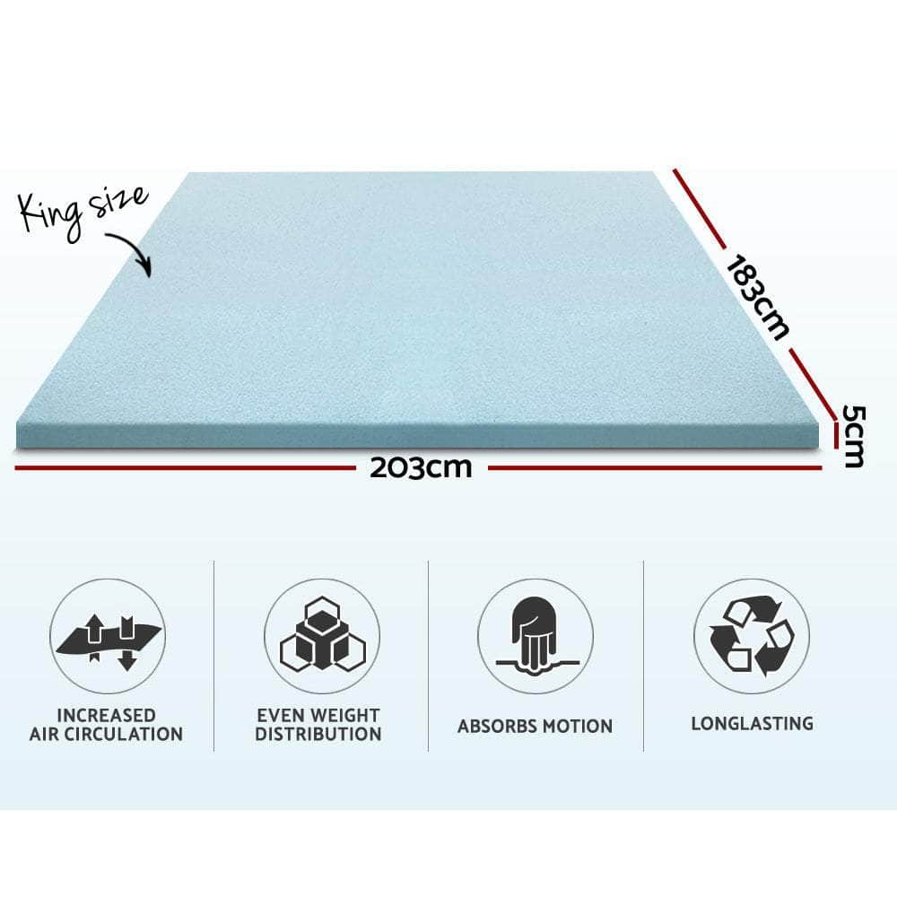 Memory Foam Mattress Topper Cool Gel 5Cm King