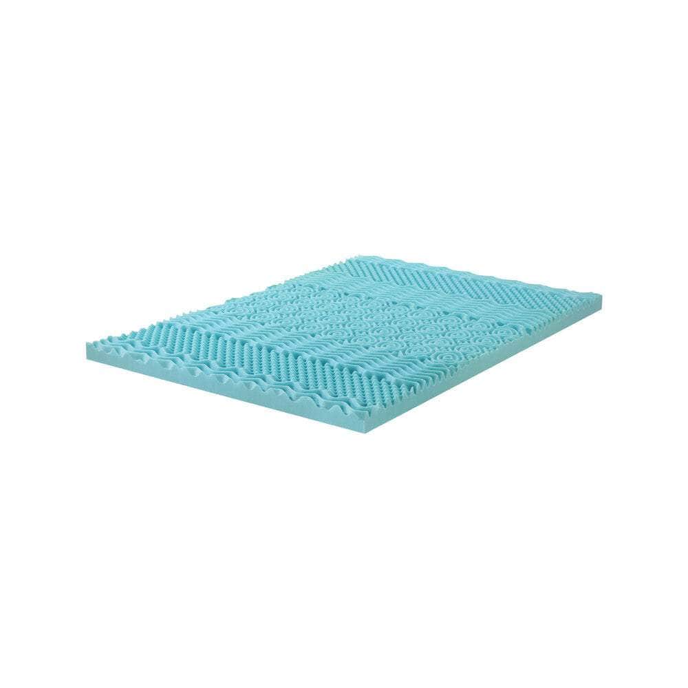 Memory Foam Mattress Topper Cool Gel Bamboo Cover 7-Zone 8CM