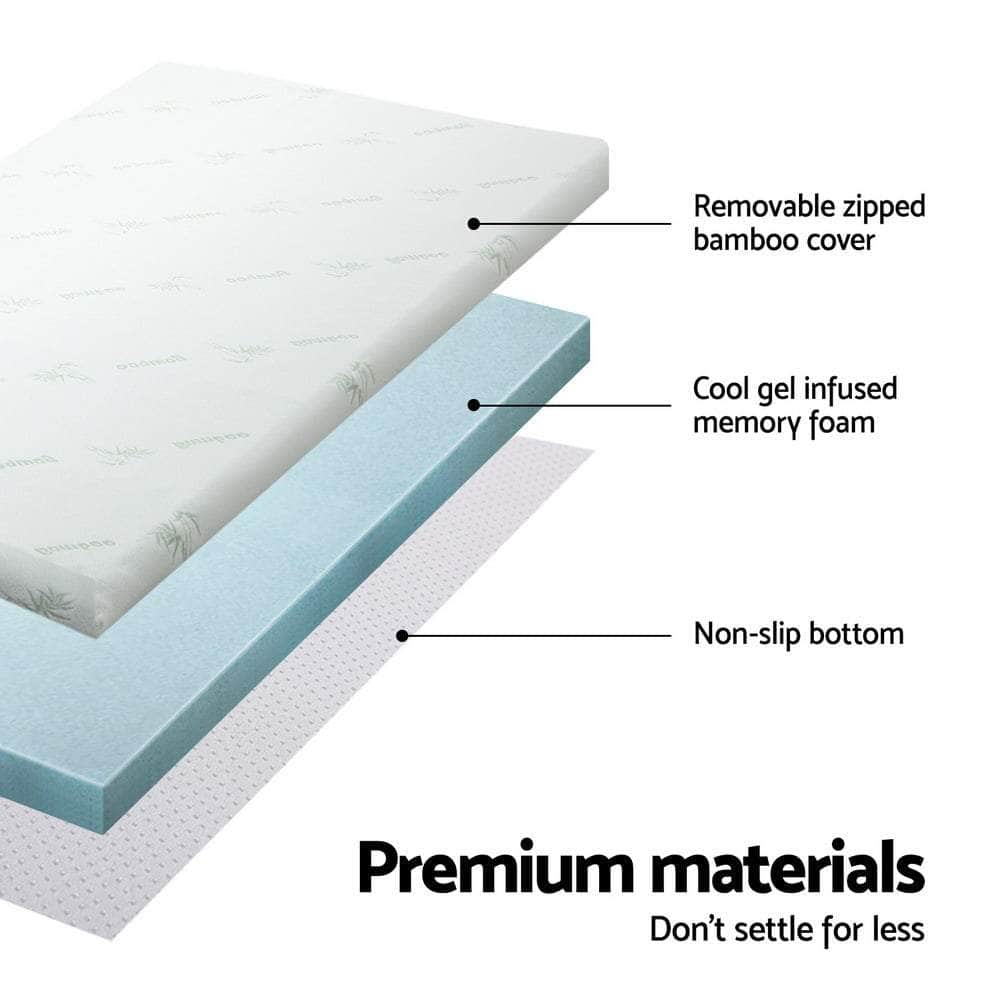 Memory Foam Mattress Topper Cool Gel Bamboo Double/King/Single