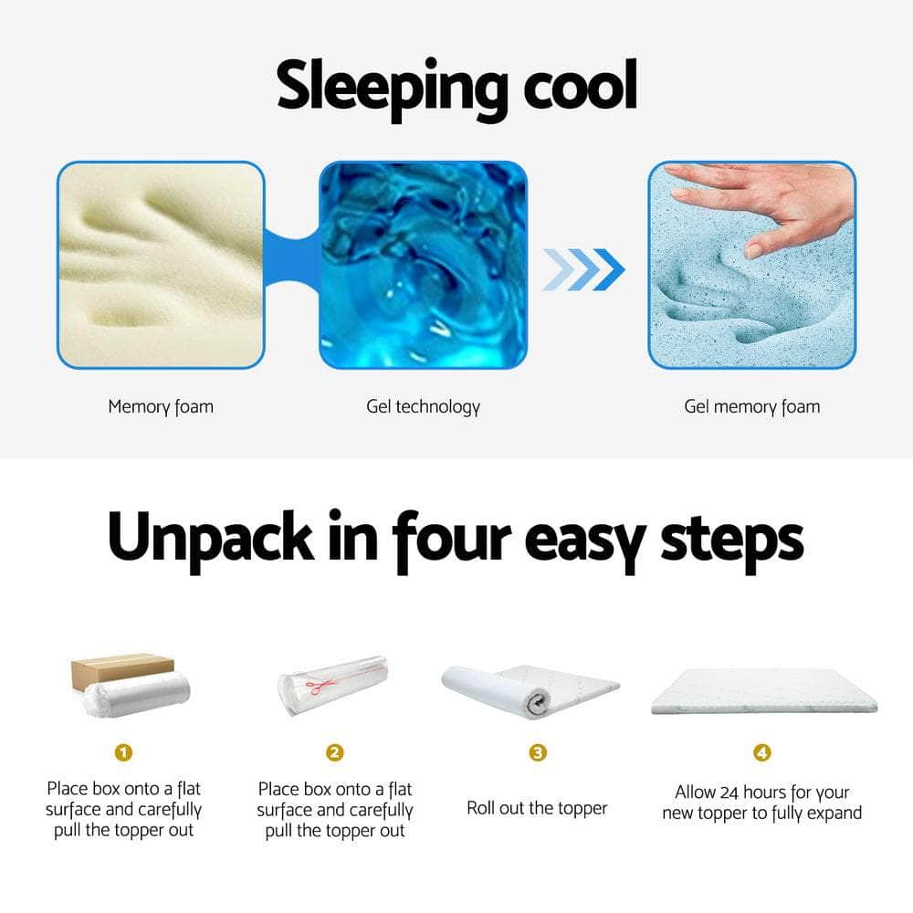 Memory Foam Mattress Topper Cool Gel Bamboo Double/King/Single