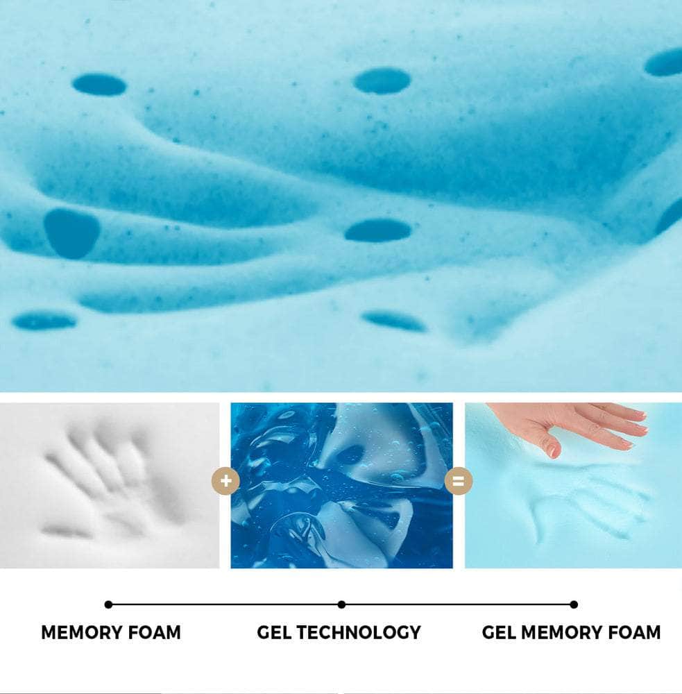 Memory Foam Mattress Topper Reversible Cool Gel 10cm