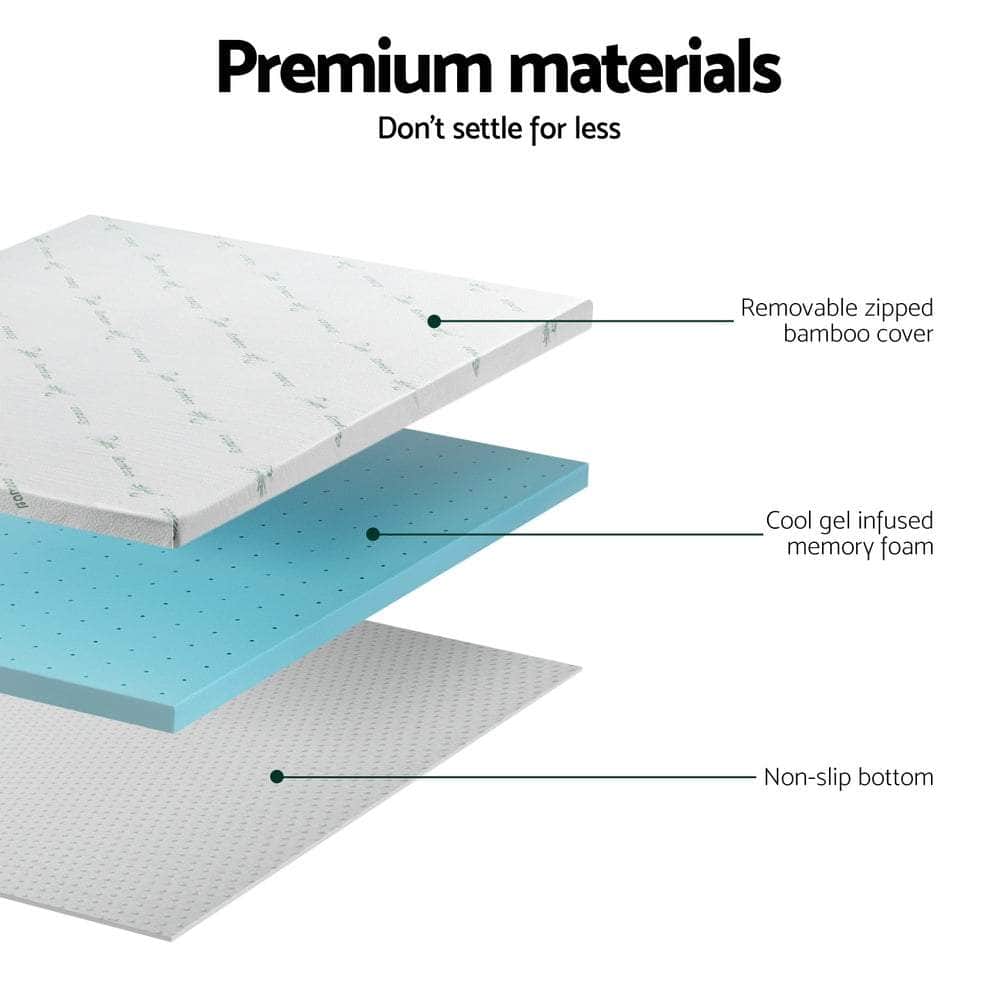 Memory Foam Mattress Topper Ventilated Cool Gel