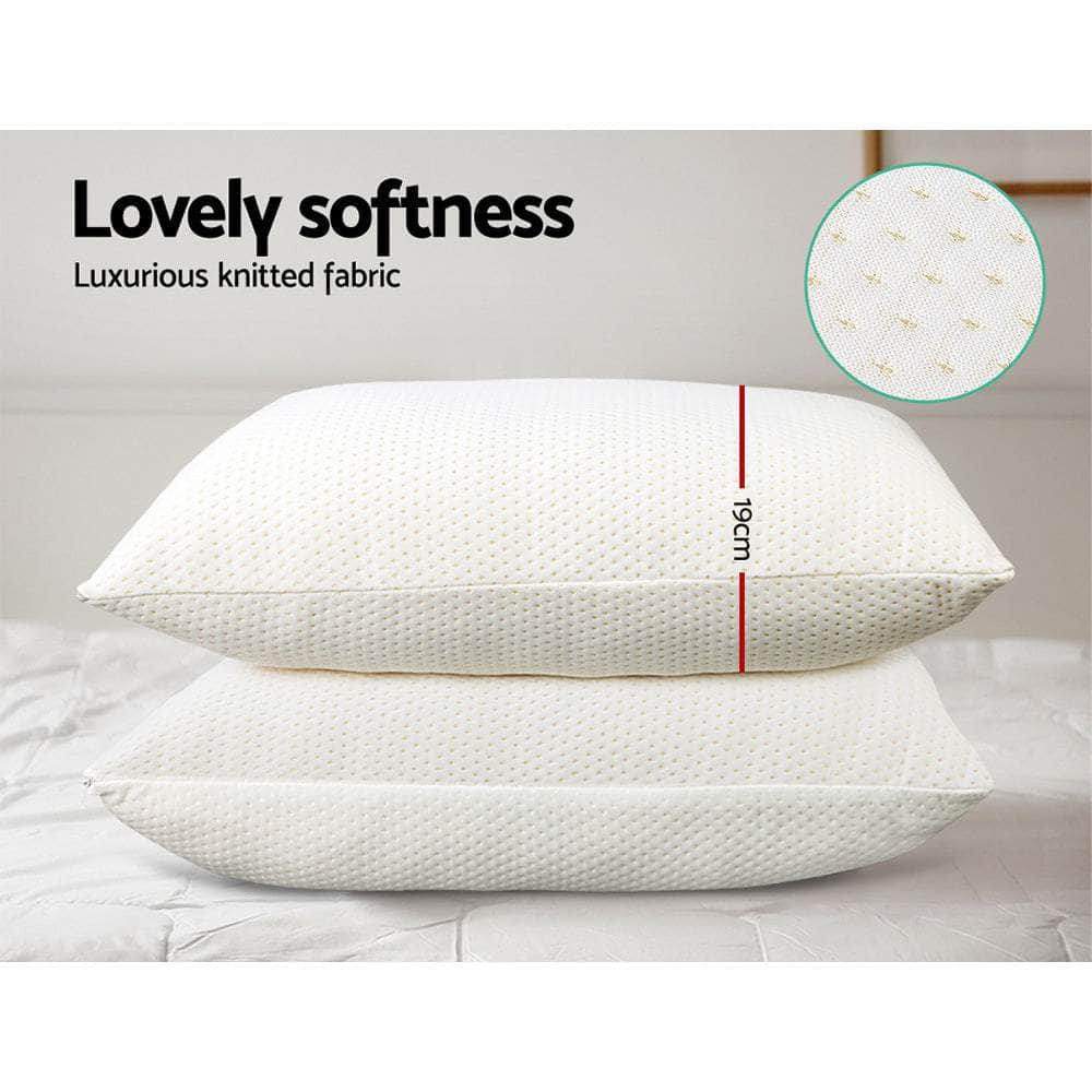 Memory Foam Pillow 19Cm Thick Twin Pack