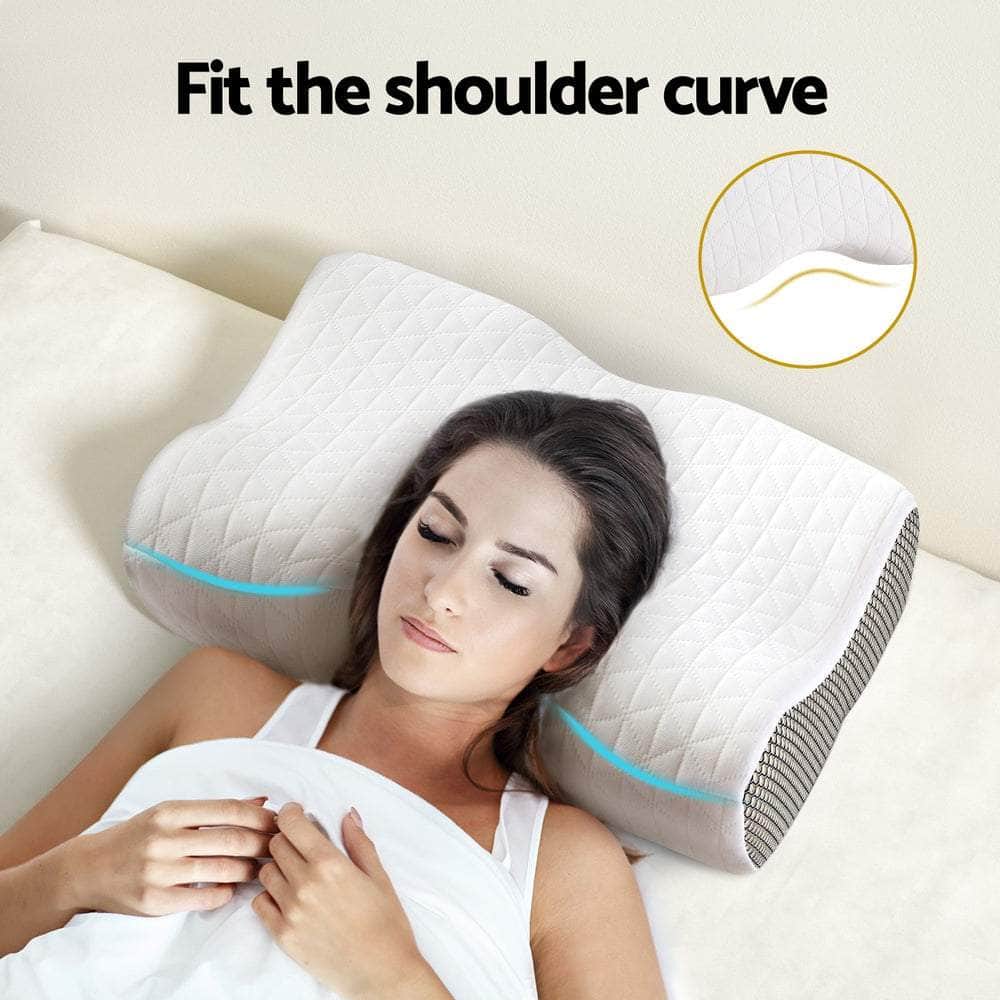 Memory Foam Pillow Contour Neck White