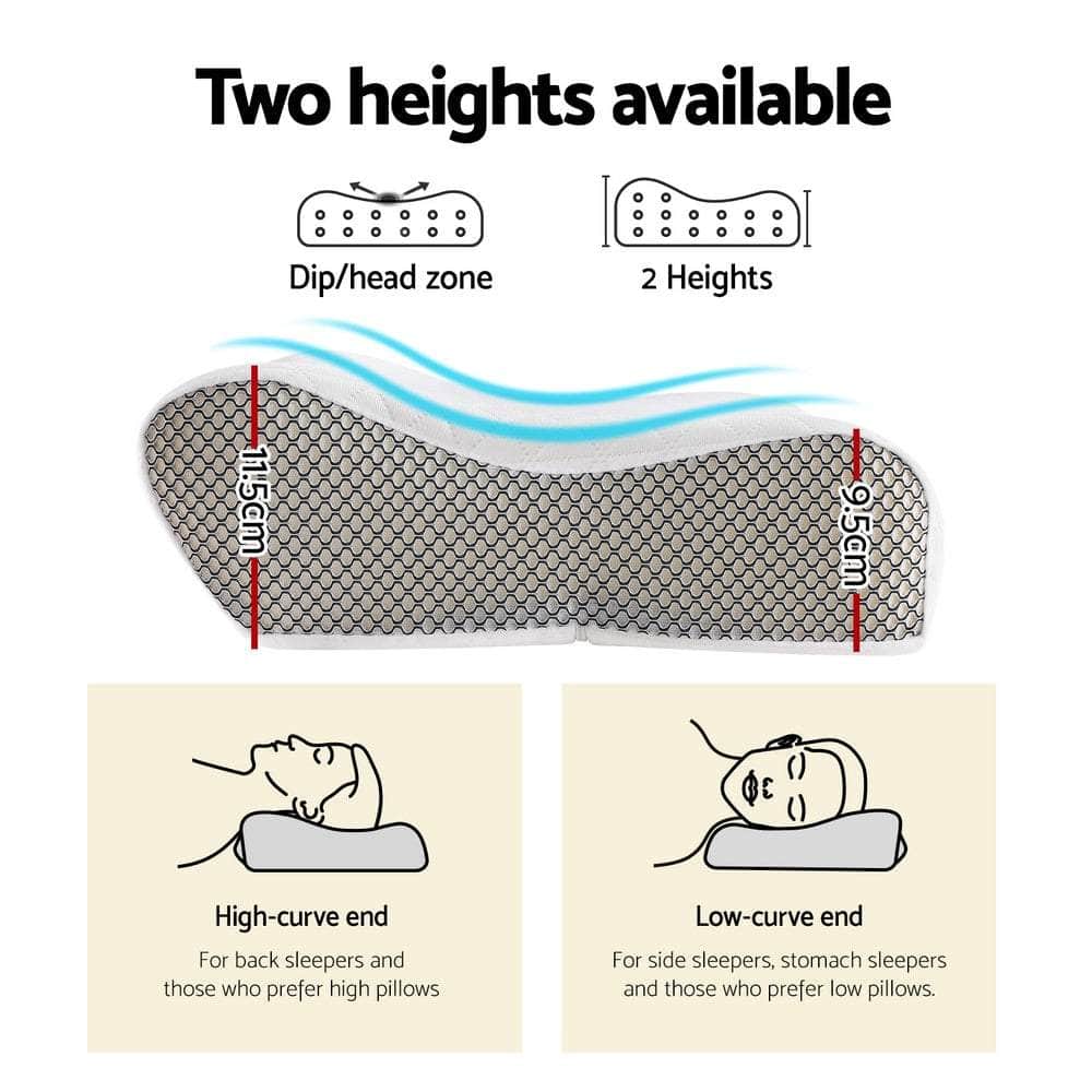 Memory Foam Pillow Contour Neck White