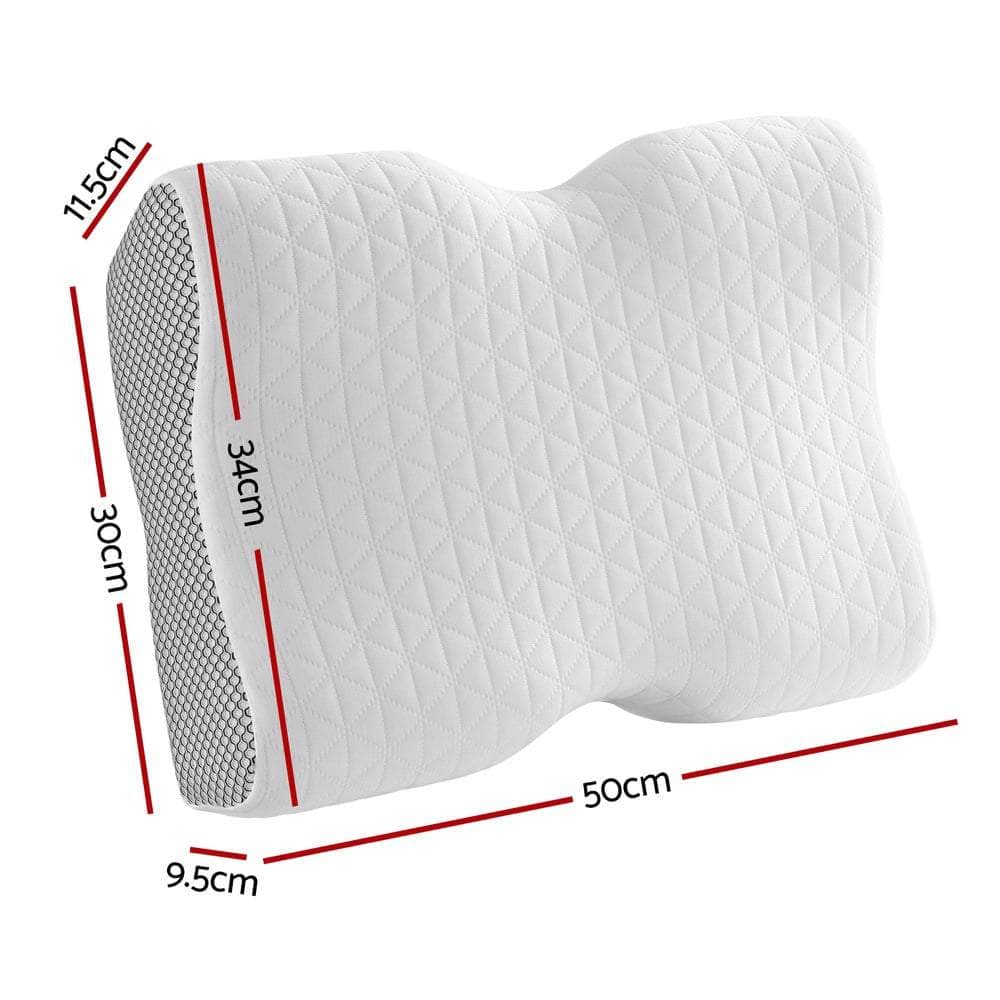 Memory Foam Pillow Contour Neck White