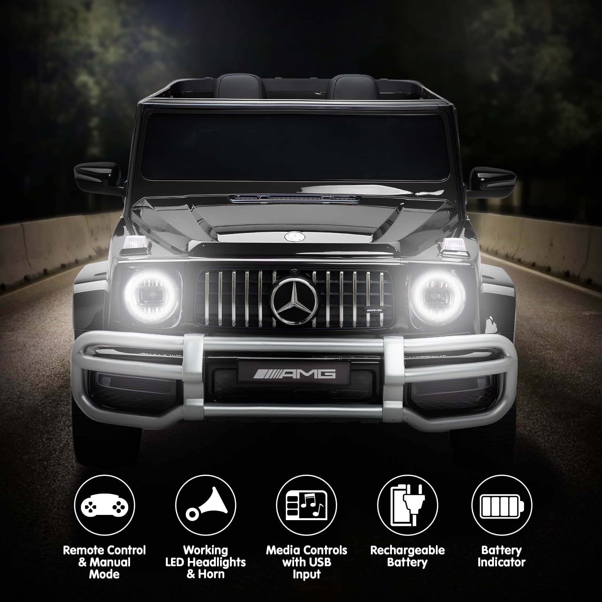 Mercedes Benz Amg G63 Kids Electric Two Seater Ride On Car With