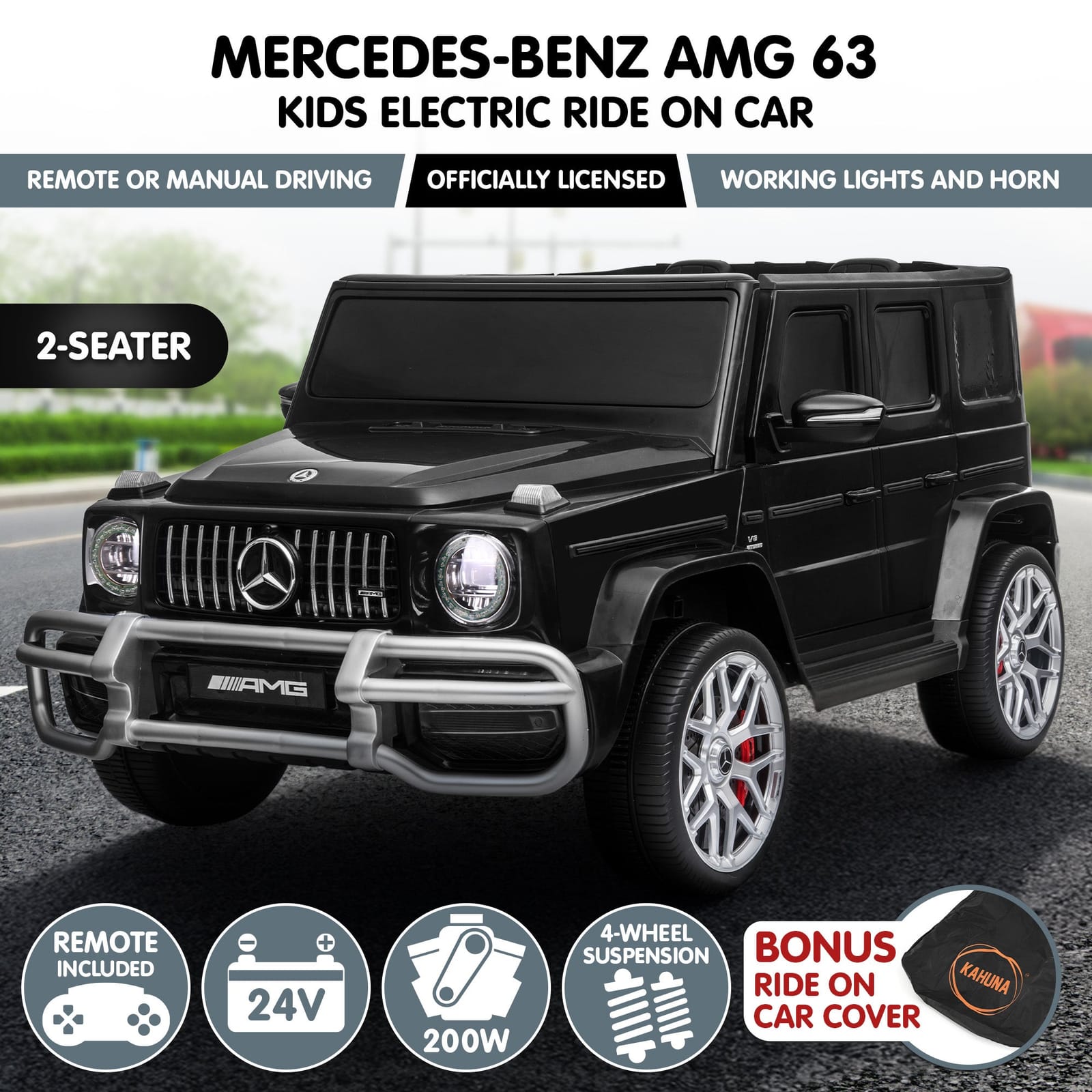 Mercedes Benz Amg G63 Kids Electric Two Seater Ride On Car With