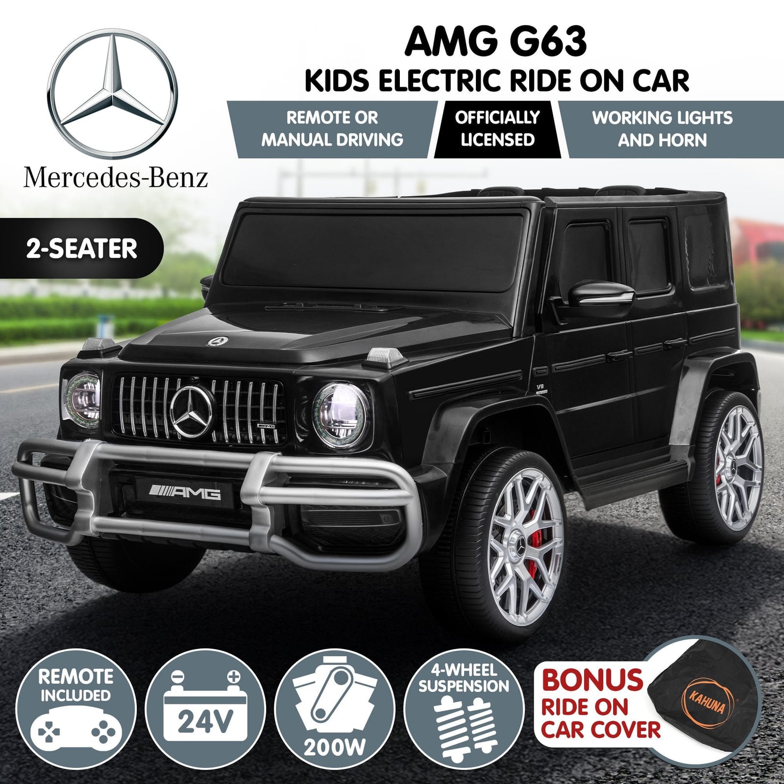 Mercedes Benz Amg G63 Kids Electric Two Seater Ride On Car With