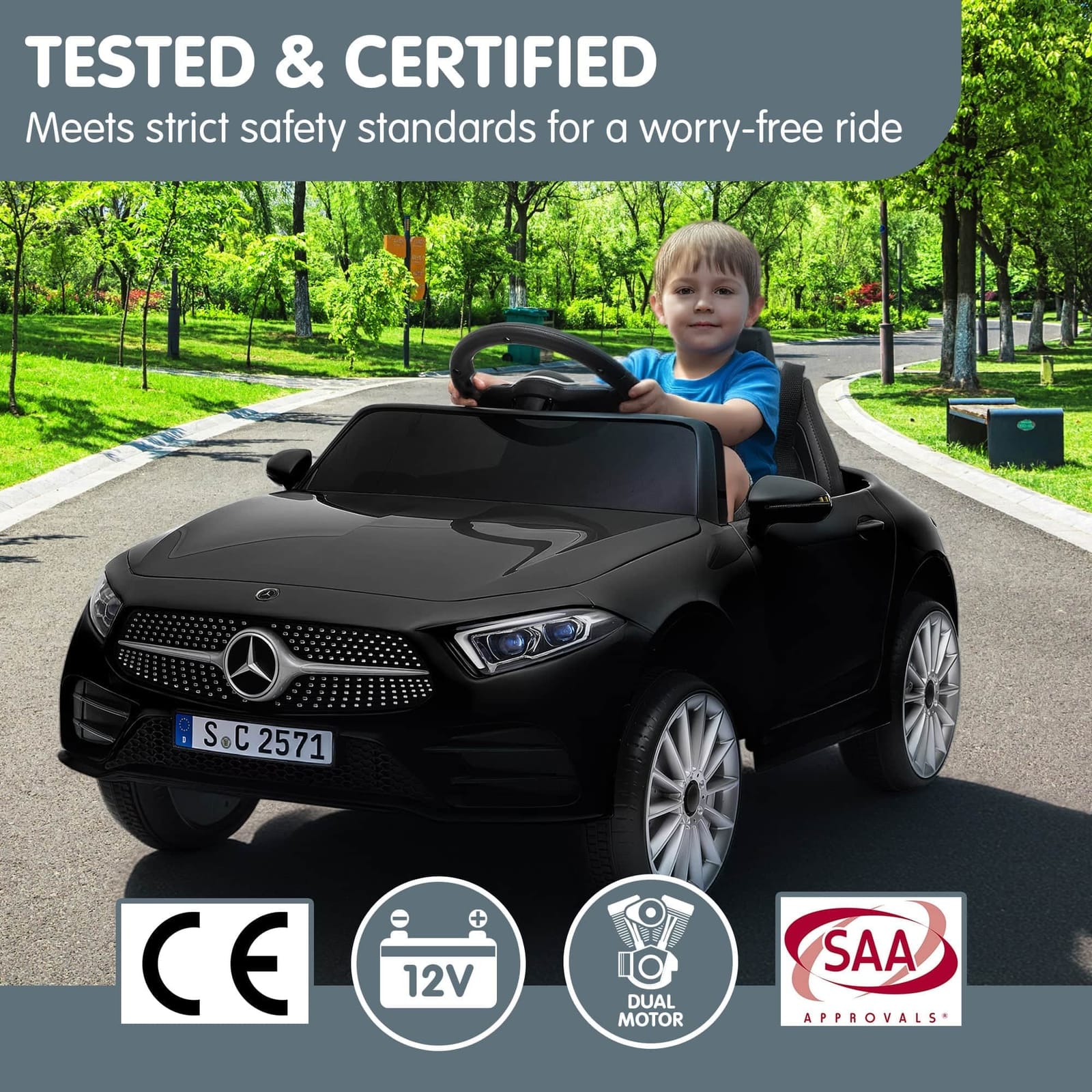 Mercedes CLS 350 Kids Electric Ride-On Car Black Remote Control - Black colour - photo 14