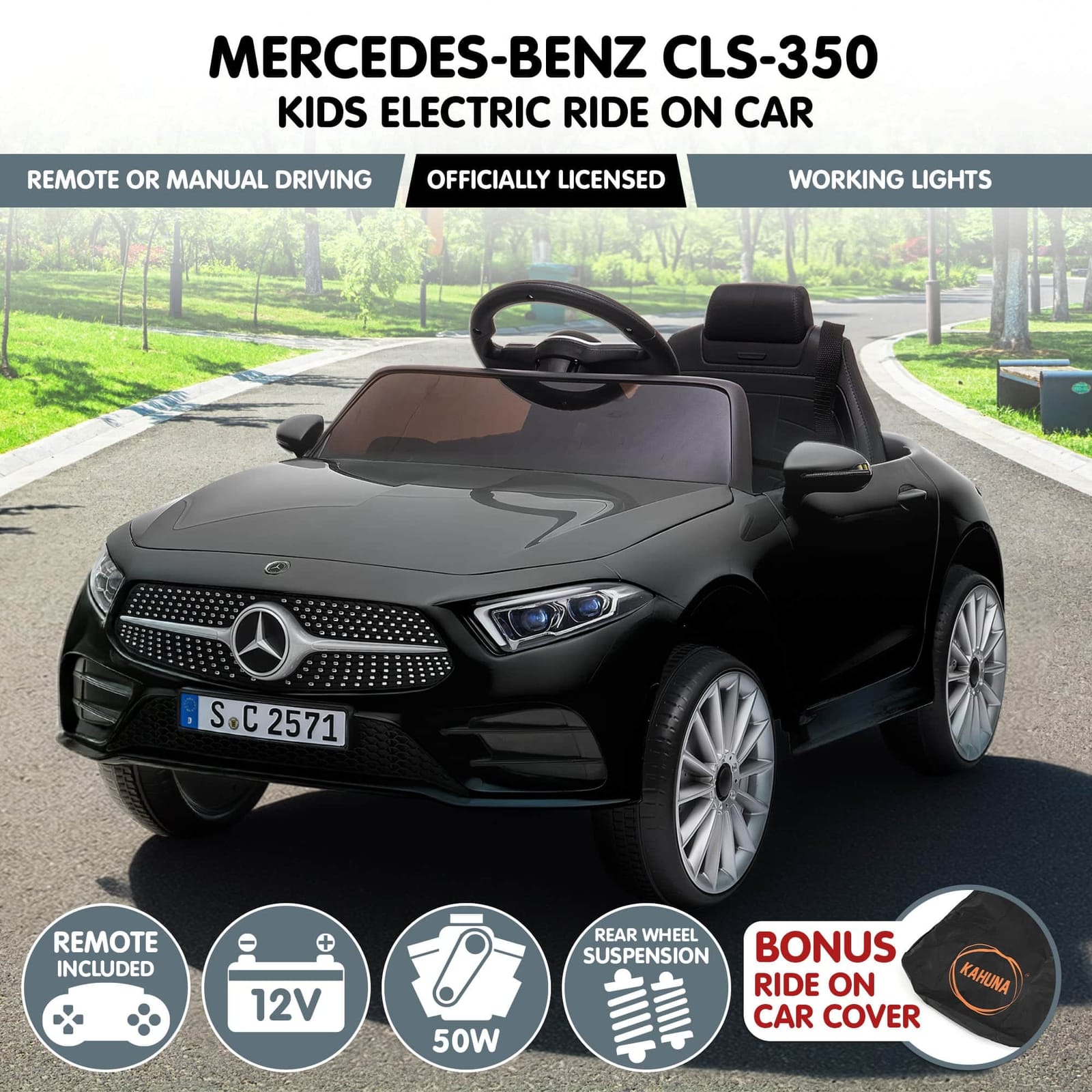 Mercedes CLS 350 Kids Electric Ride-On Car Black Remote Control with Black colour - photo 13