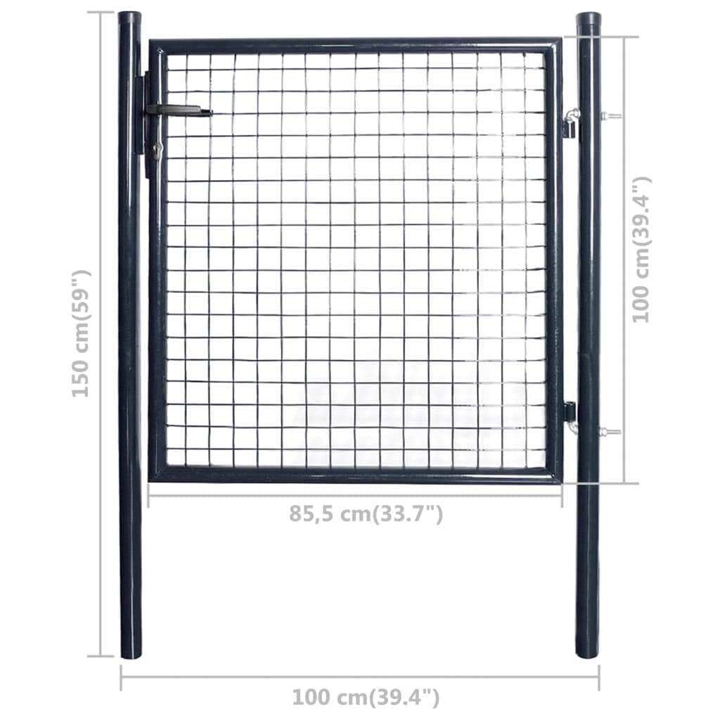 Mesh Garden Gate Galvanised Steel Grey S