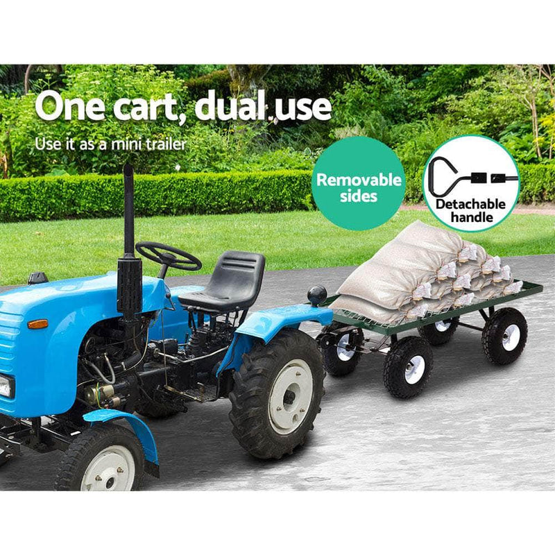 Green colour - Mesh Garden Steel Cart - Green