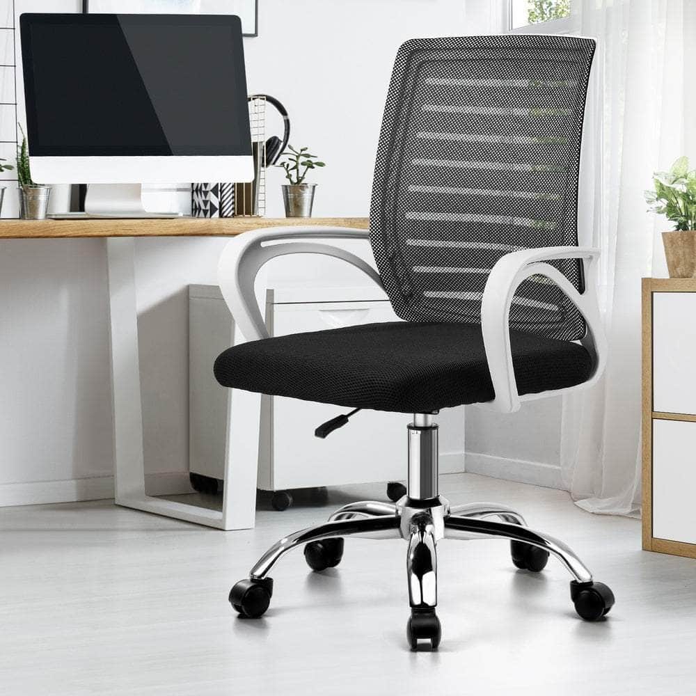 Mesh Office Chair Breathable Backrest Black Grey & White