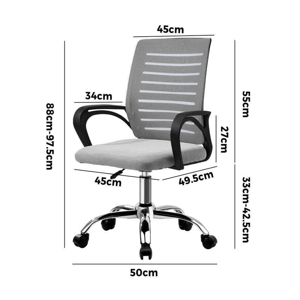 Mesh Office Chair Breathable Backrest Black Grey & White