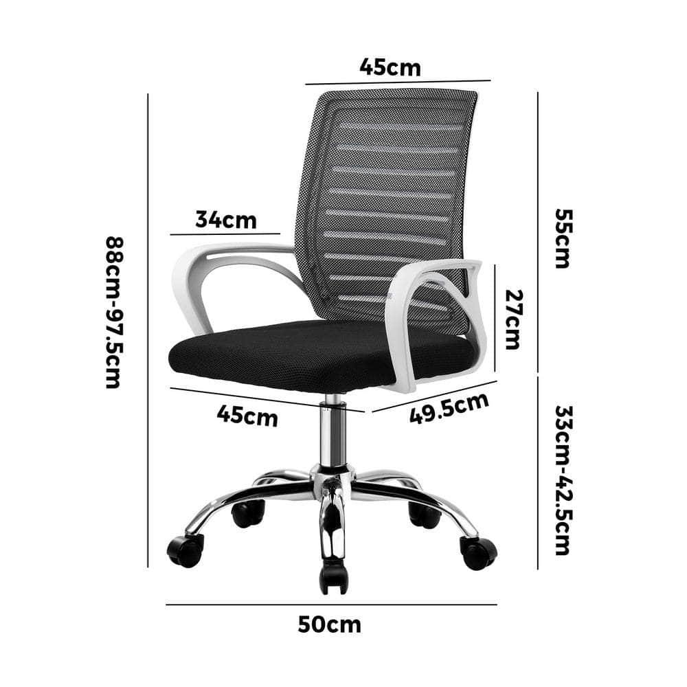 Mesh Office Chair Breathable Backrest Black Grey & White