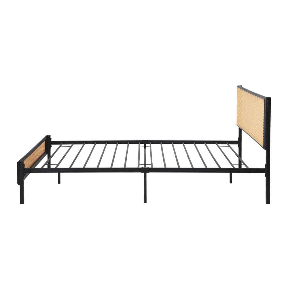 Metal Bed Frame All Sizes with Rattan Board