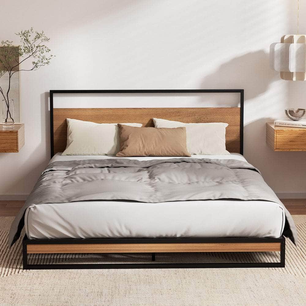 Metal Bed Frame Beds Platform with Mattress