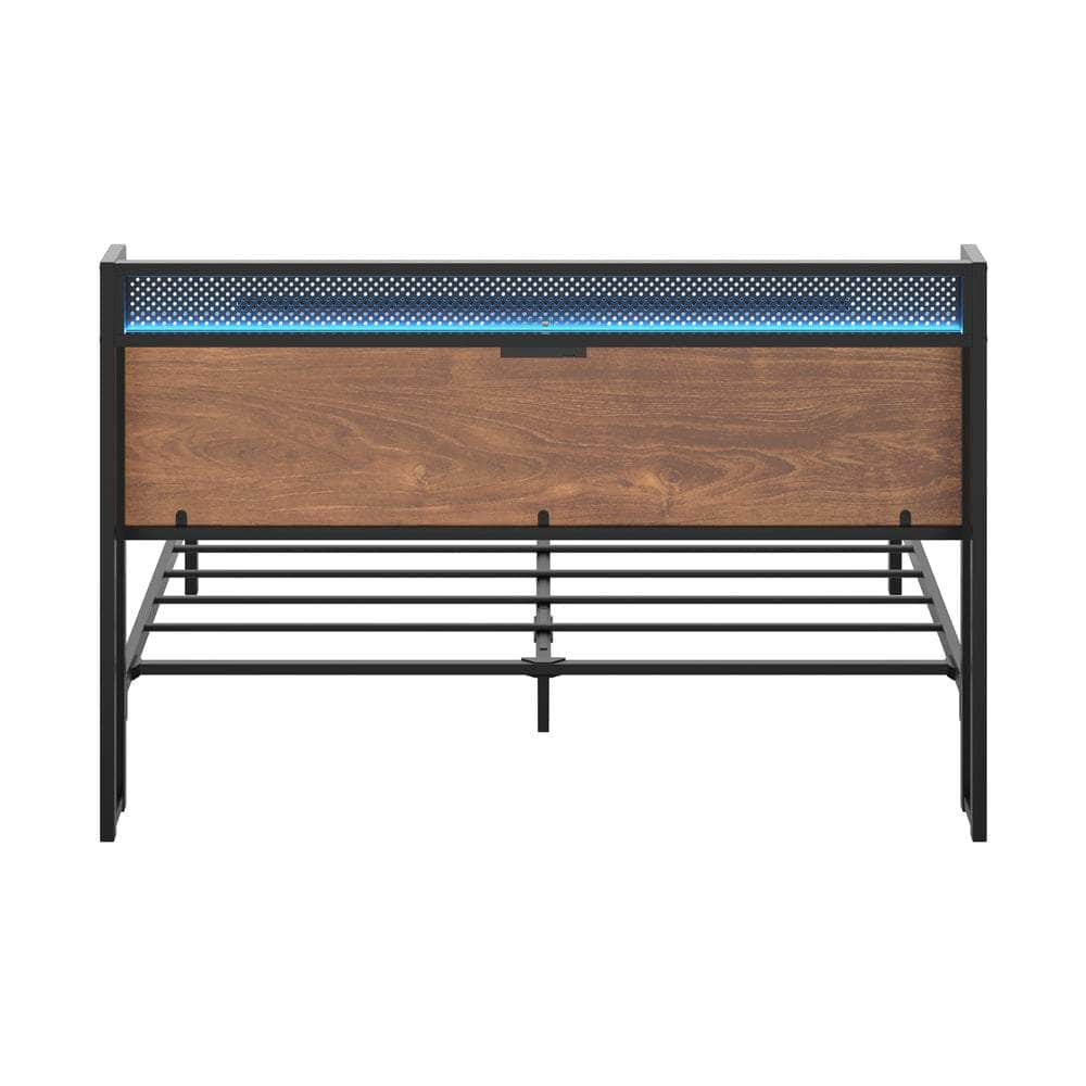 Metal Bed Frame Double & King Size with LED Headboard, USB Charging & Storage Drawers