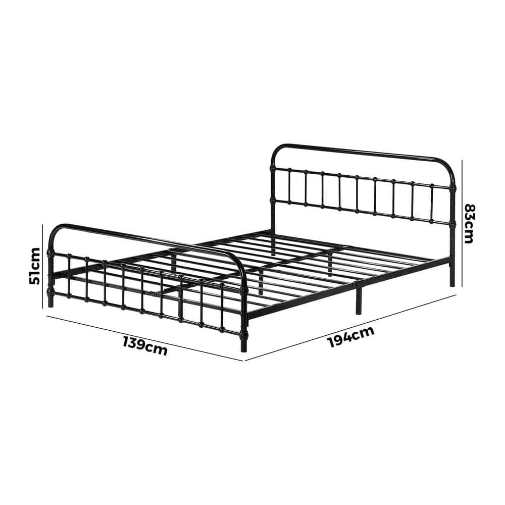 Metal Bed Frame Double Size Bed Base Platform D/KS/Q