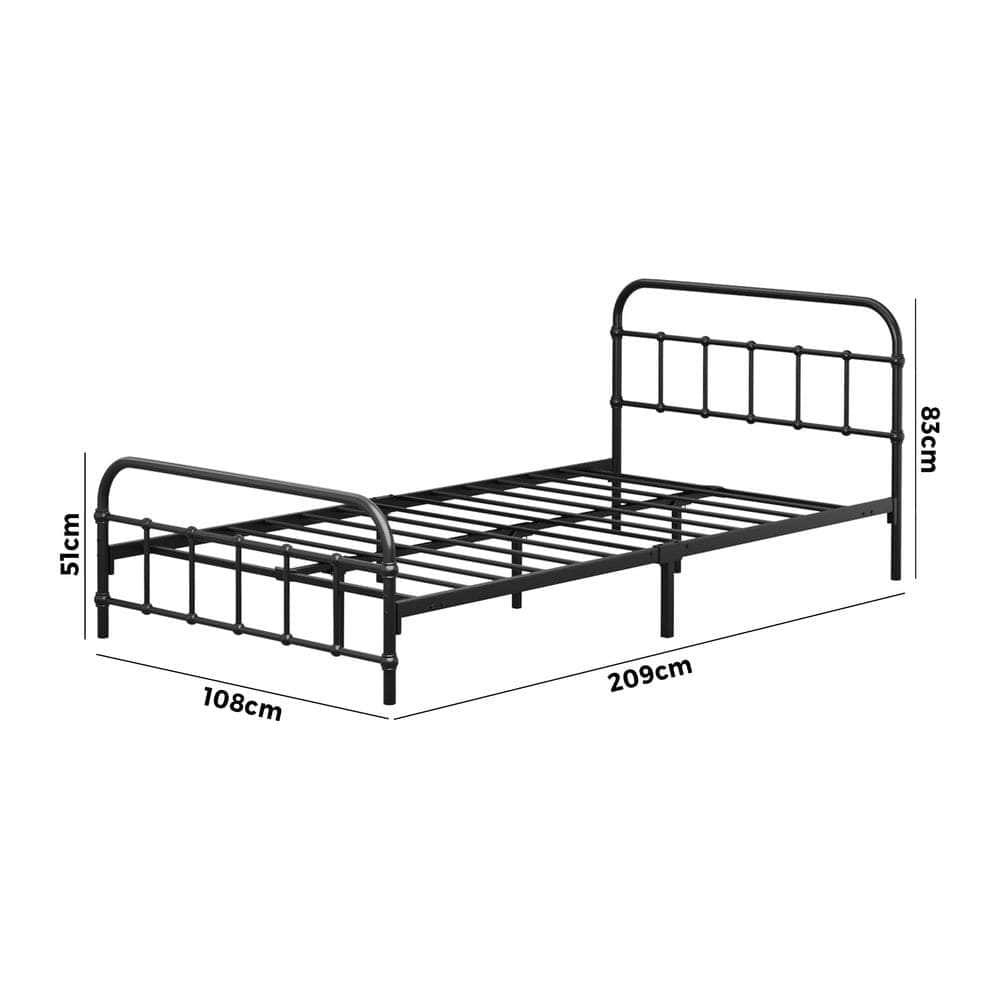 Metal Bed Frame Double Size Bed Base Platform D/KS/Q