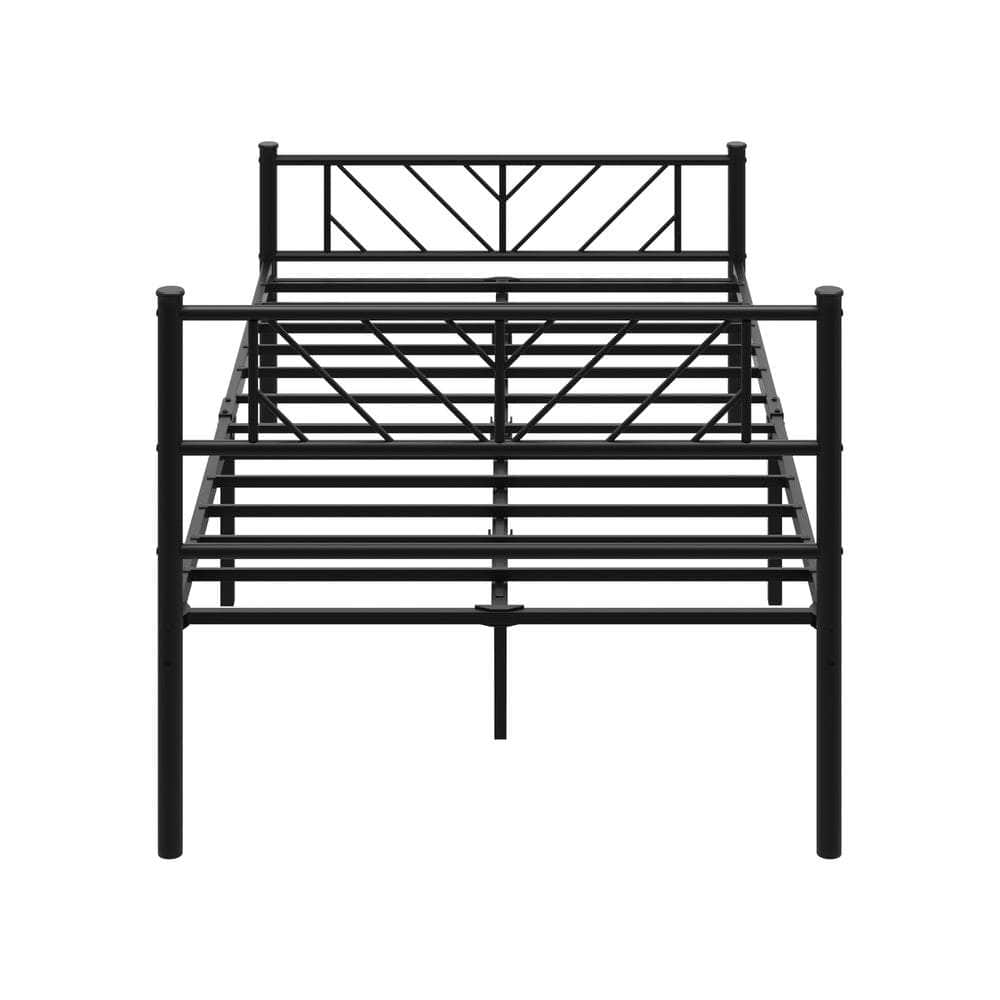 Metal Bed Frame King Single Bed Base Platform Black SIS