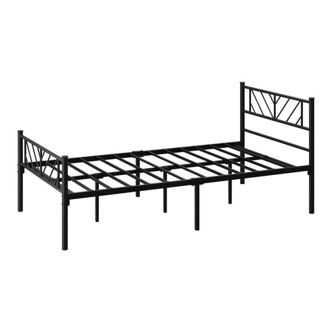 Metal Bed Frame King Single Bed Base Platform Black SIS