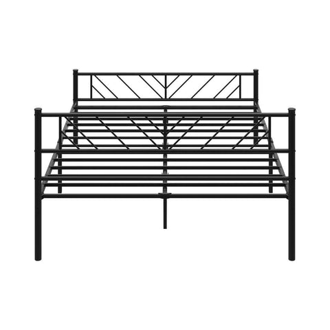 Metal Bed Frame King Single Double Queen Bed Base Platform Black