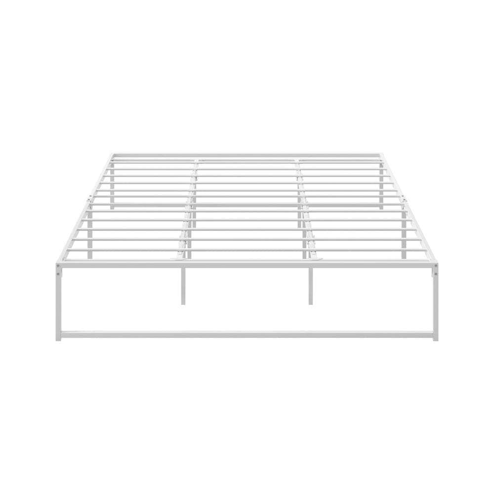 Metal Bed Frame King Size Beds Base Platform Black/White