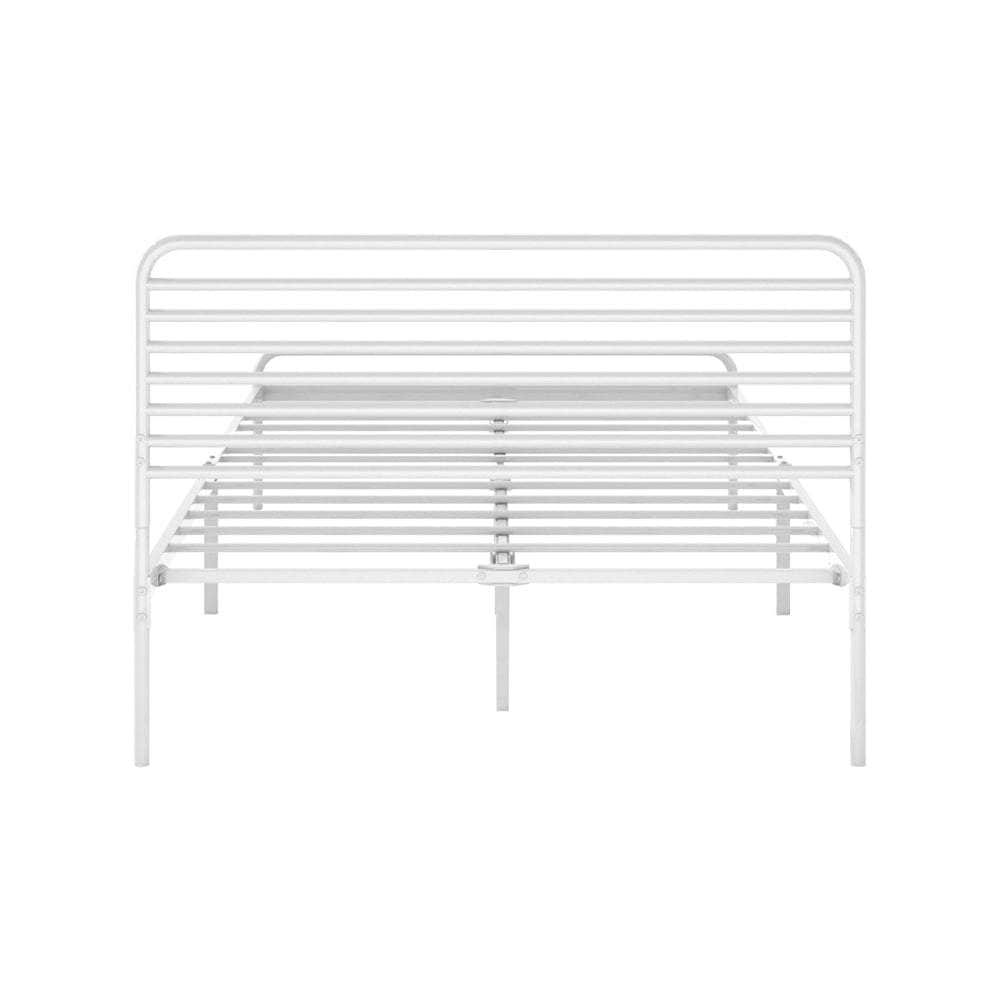 Metal Bed Frame Size Platform White