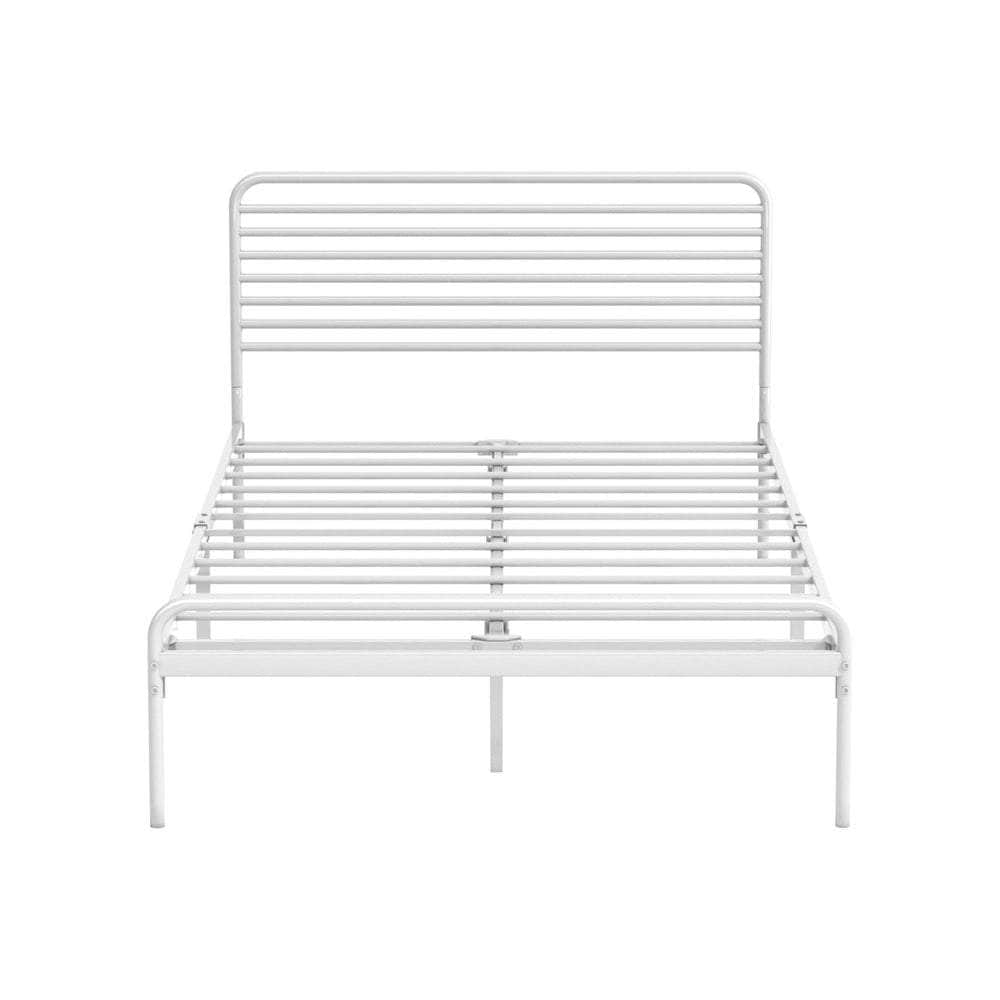Metal Bed Frame Size Platform White