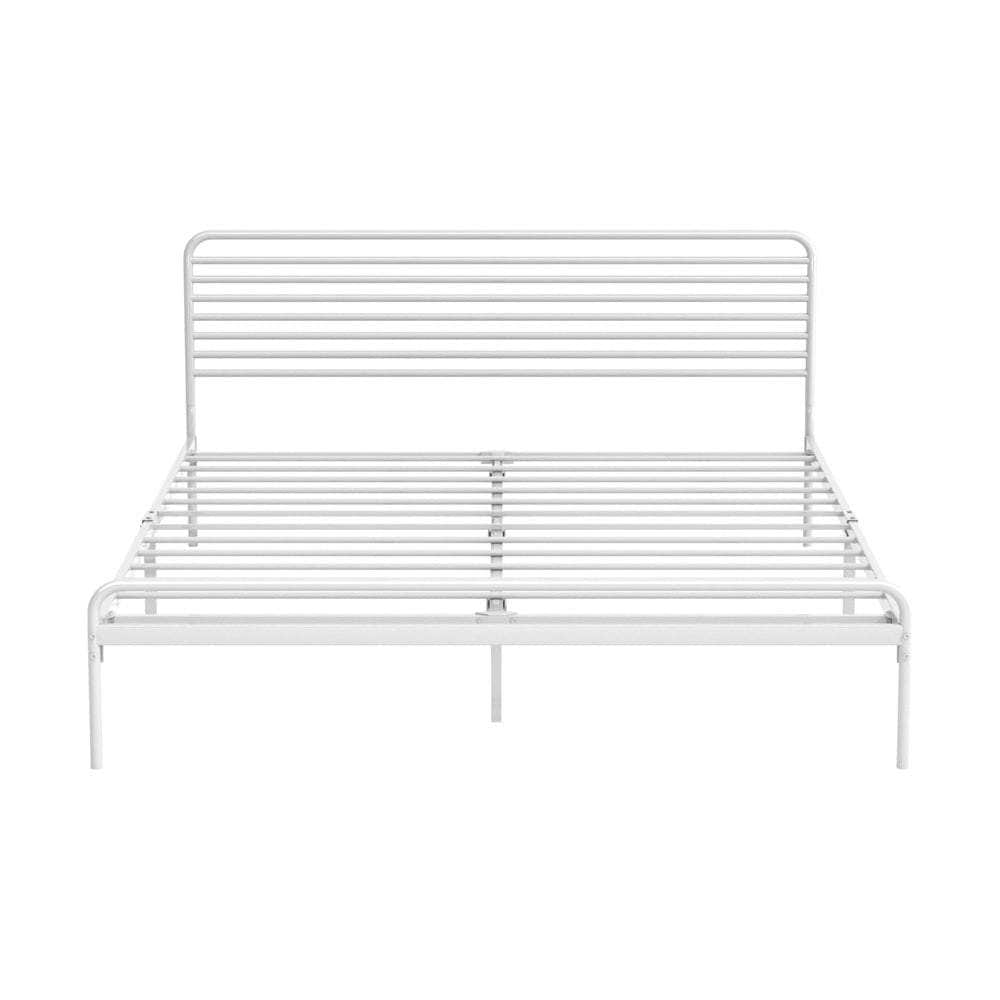 Metal Bed Frame Size Platform White