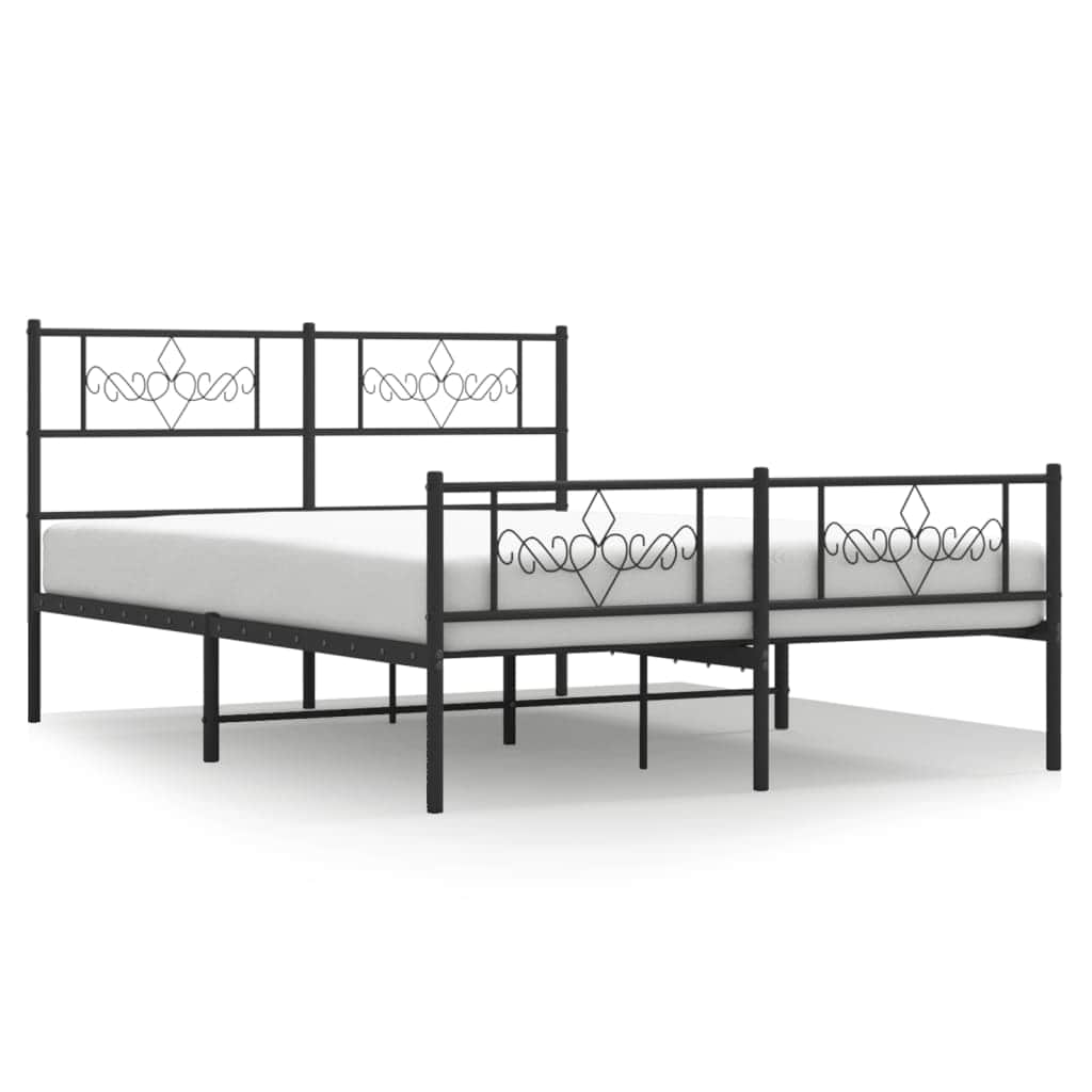 Metal Bed Frame with Headboard and Footboard