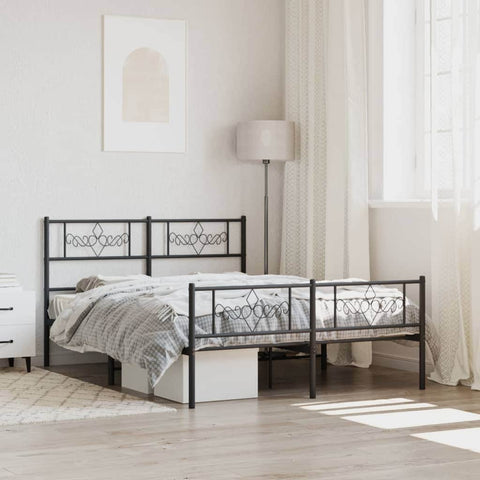 Metal Bed Frame with Headboard and Footboard