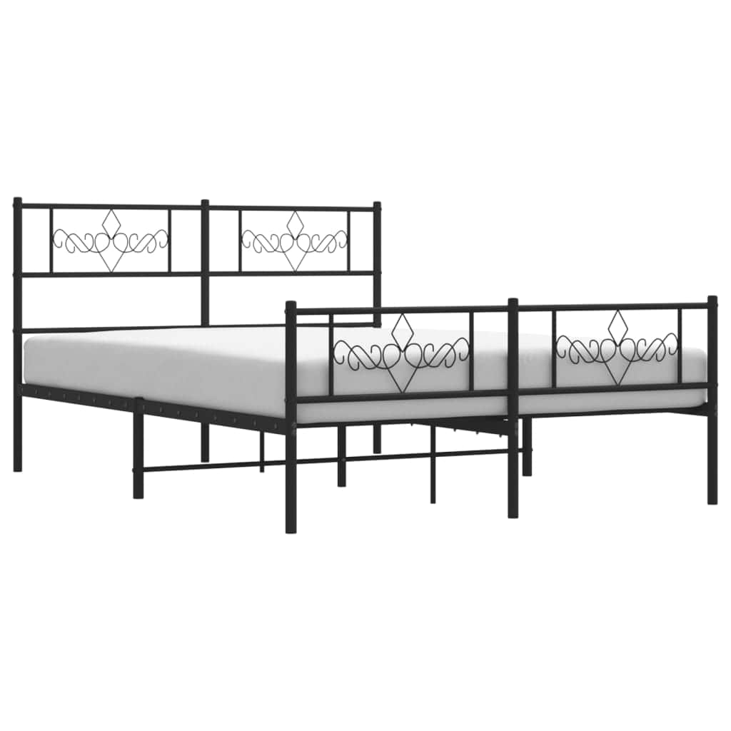 Metal Bed Frame with Headboard and Footboard