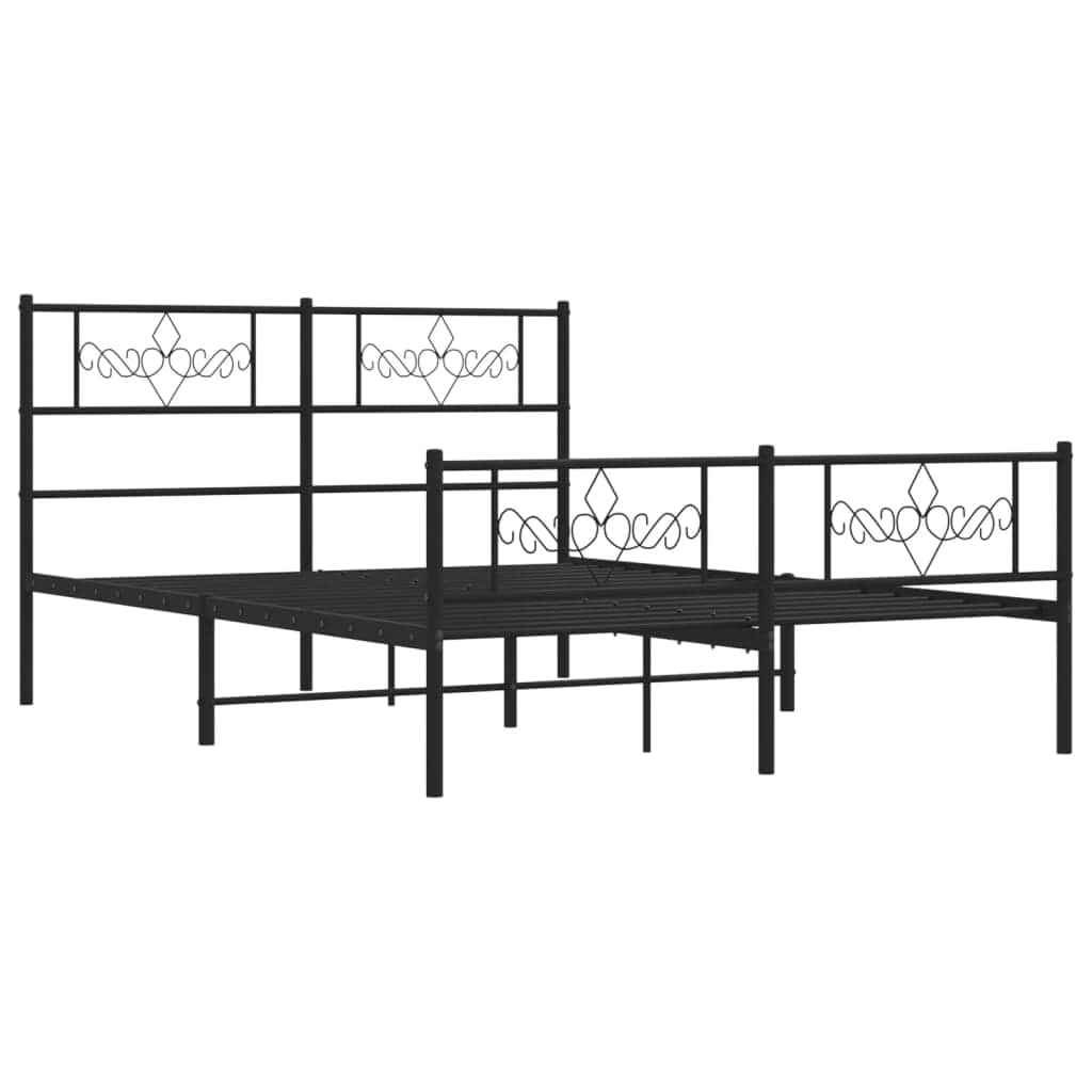 Metal Bed Frame with Headboard and Footboard