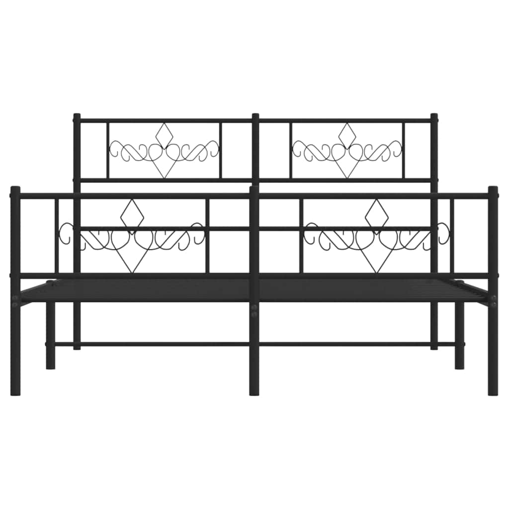 Metal Bed Frame with Headboard and Footboard