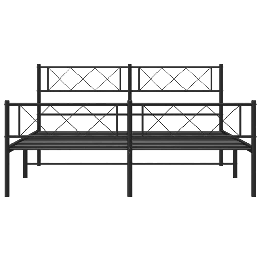 Metal Bed Frame with Headboard and Footboard