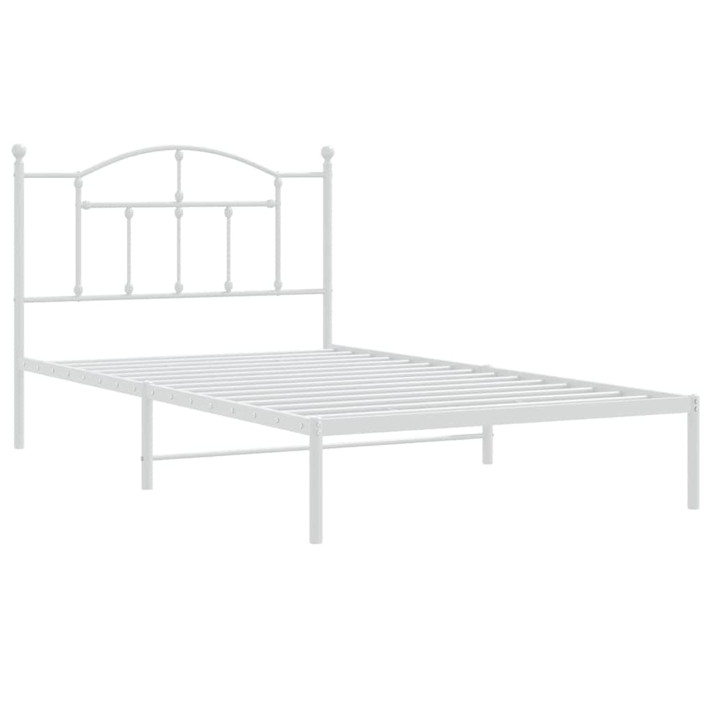 Metal Bed Frame with Headboard and Footboard Black King Single