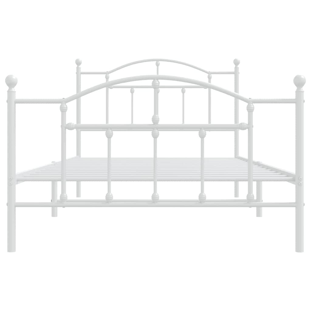 Metal Bed Frame with Headboard and Footboard Black King Single