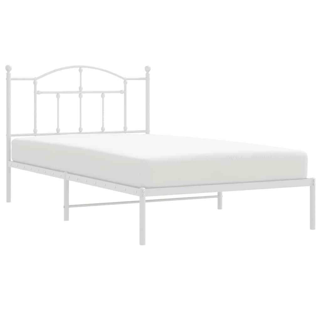 Metal Bed Frame with Headboard and Footboard Black King Single